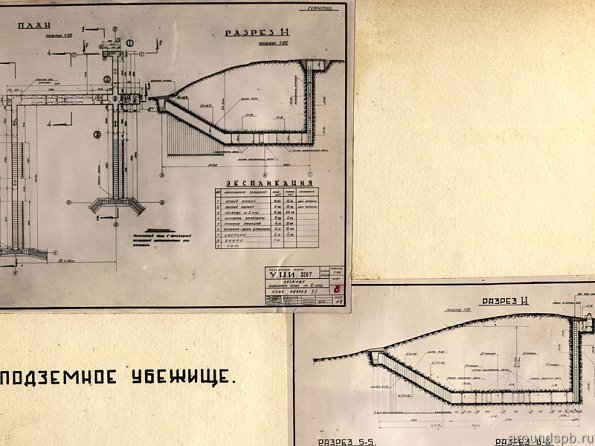 Заглубленное убежище минного типа с выходом в огневую точку