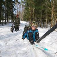 Велосипедист и лыжник