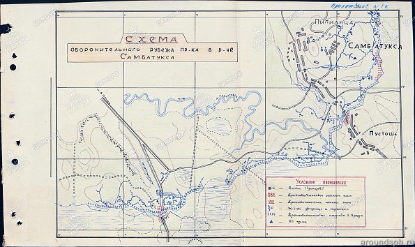 Схема финского оборонительного рубежа в р-не Самбатукса