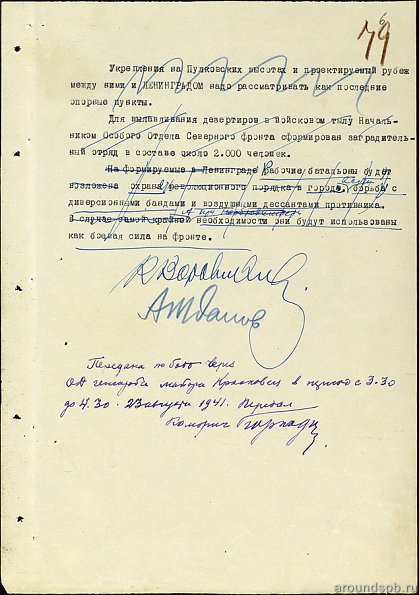 План обороны Ленинграда. 22.08.41