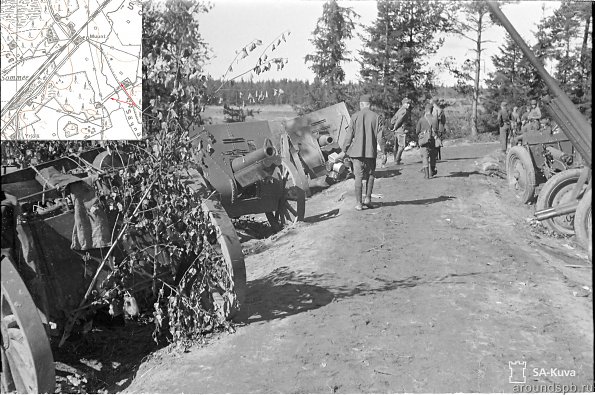 Полевая артиллерия авангарда 43-й дивизии у станции Соммее