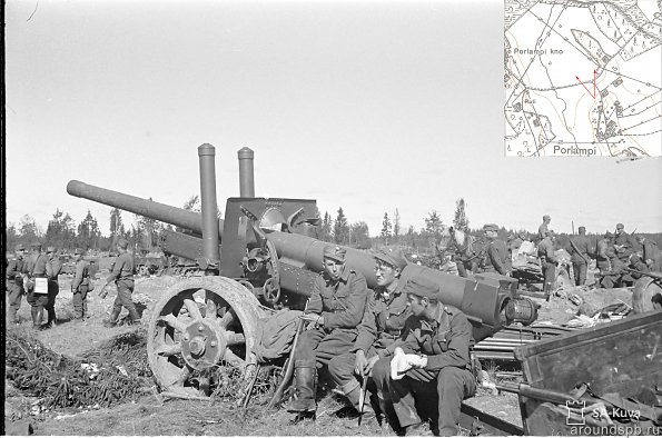 Позиции тяжелой артиллерии в Порлампи