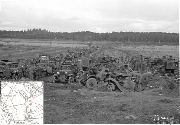 Арьергард 43-й дивизии на подходе к деревне Порлампи