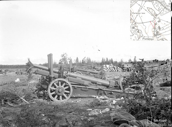 Позиция тяжелой артиллерий в деревне Порлампи