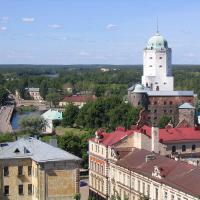 вид с Часовой башни на Выборгский замок